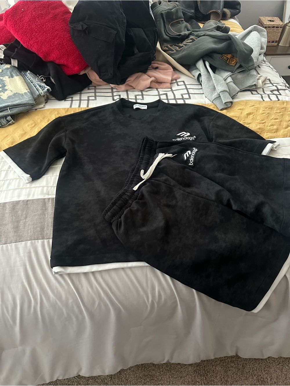 Balenciaga Black Logo Crewneck Top